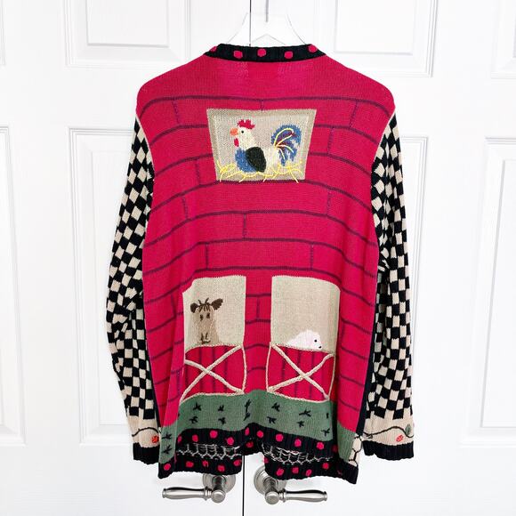 The Quaker Factory Vintage Barn Animals Knit Cardigan - Picture 9 of 9